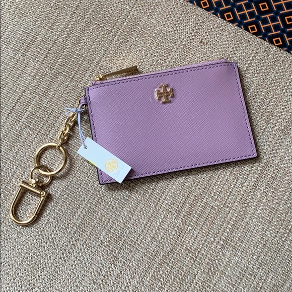 Tory Burch Emerson Case Key Ring ID Insert Violet - Picture 11 of 11